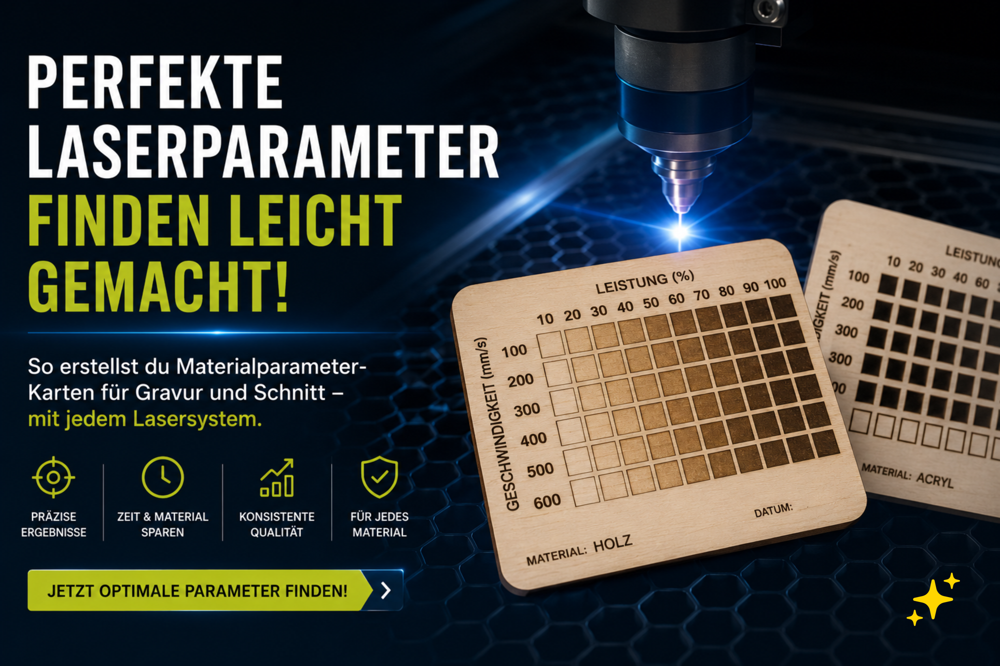 Perfekte Laserparameter für deine Lasergravur finden