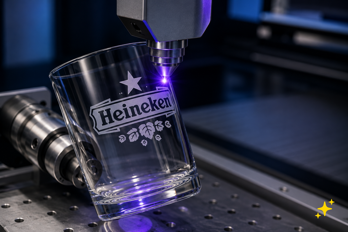 UV Laser auf Glas