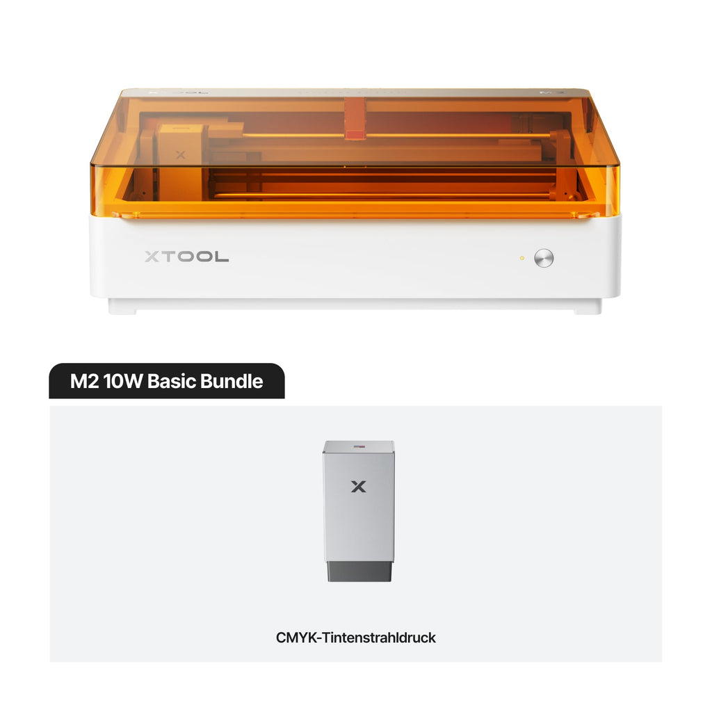 xTool M2 3-in-1 Kreativmaschine kombiniert Lasergravur, Schneiden und Farbdruck mit präziser Doppelkamera-Ausrichtung für DIY-Projekte. 10W Basic Bundle 