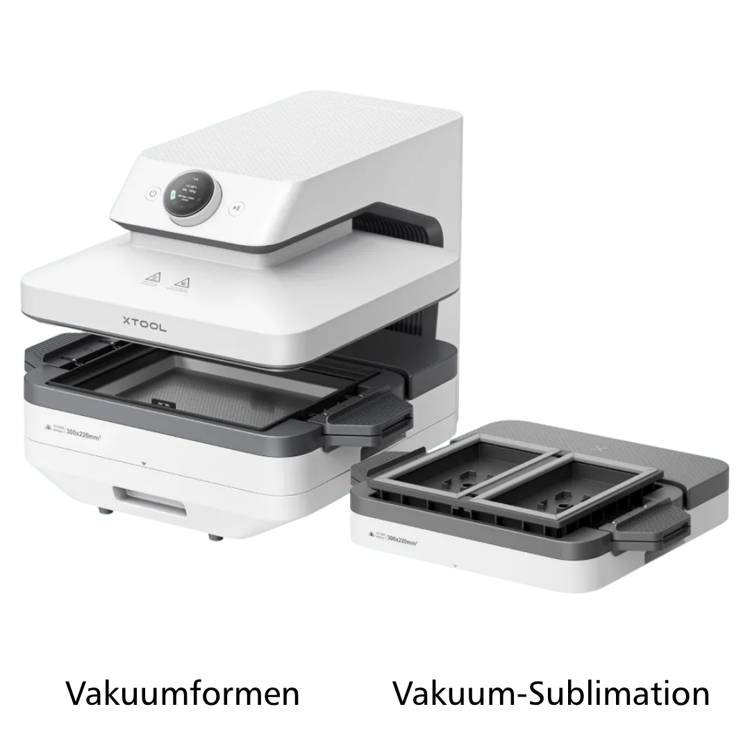 xTool WonderPress Vakuumformen und Vakuum-Sublimation. 