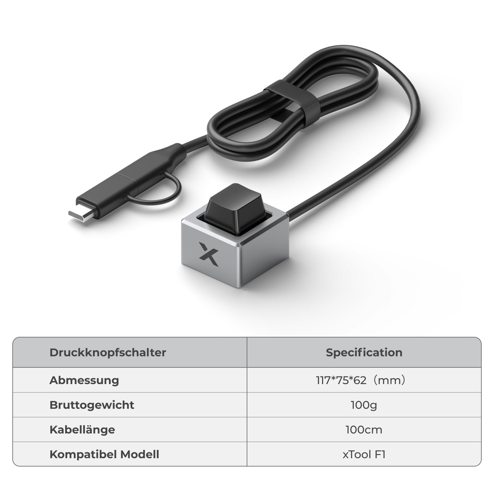 xTool Pedal oder Button Schalter für F Serie