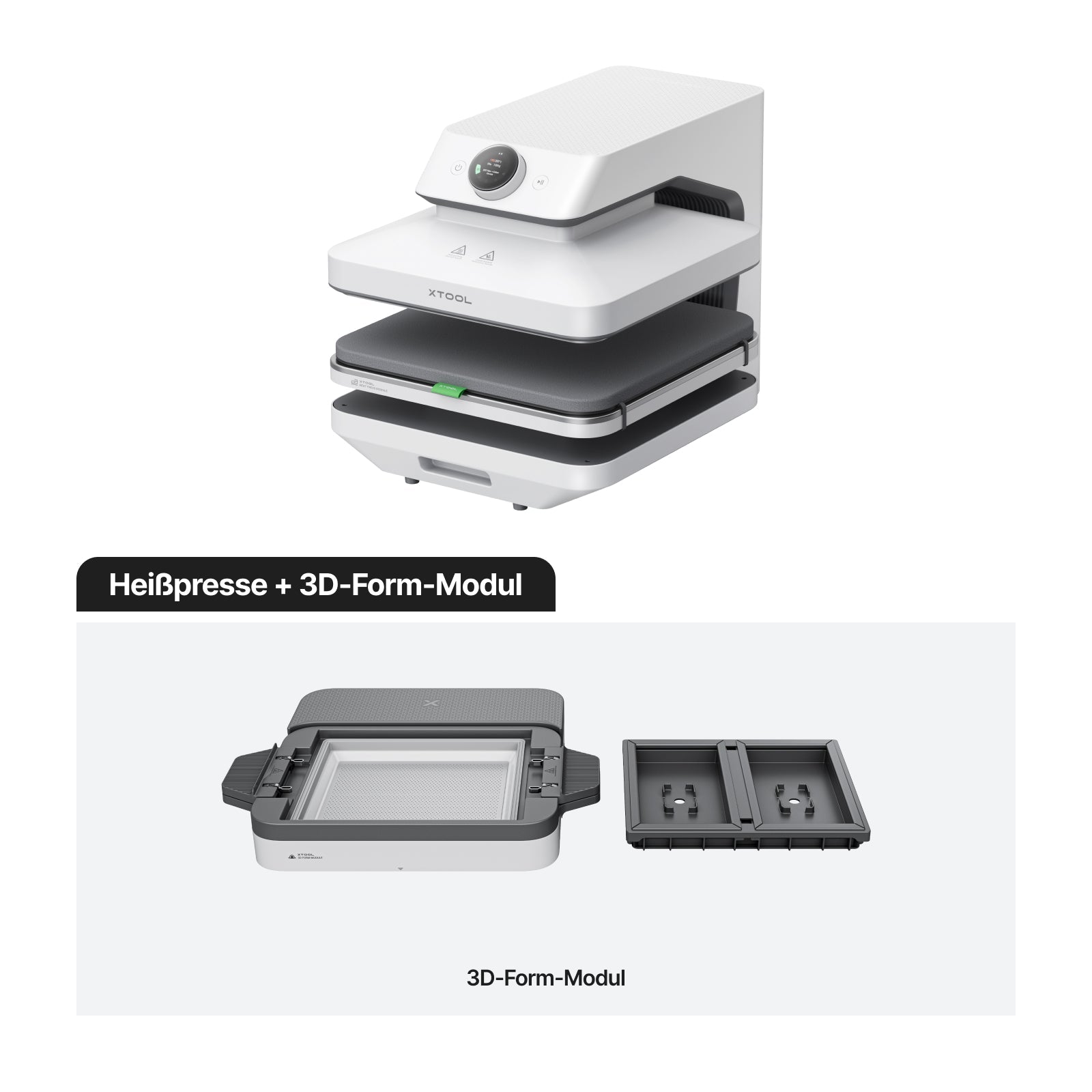 xTool WonderPresse Heißpresse + 3D-Form-Modul. 