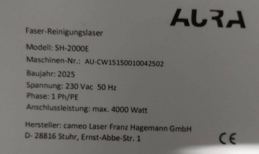 Aura Clean Reinigungslaser mit 1500 Watt