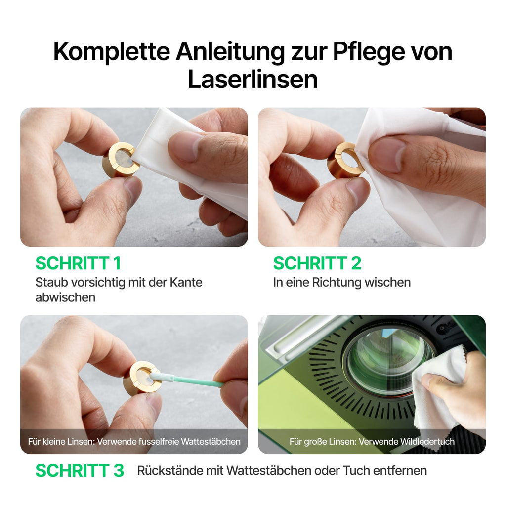 Reinigungsset für Laserlinsen