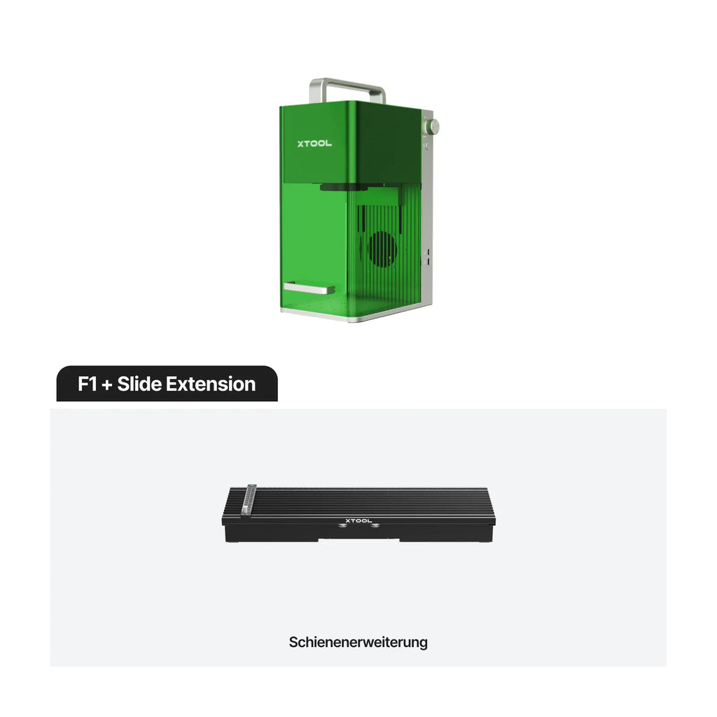 xTool F1 tragbarer Lasergravierer graviert Metall, Holz und Leder präzise für individuelle Beschriftungen, Personalisierungen und kreative Projekte + Slide Extension 