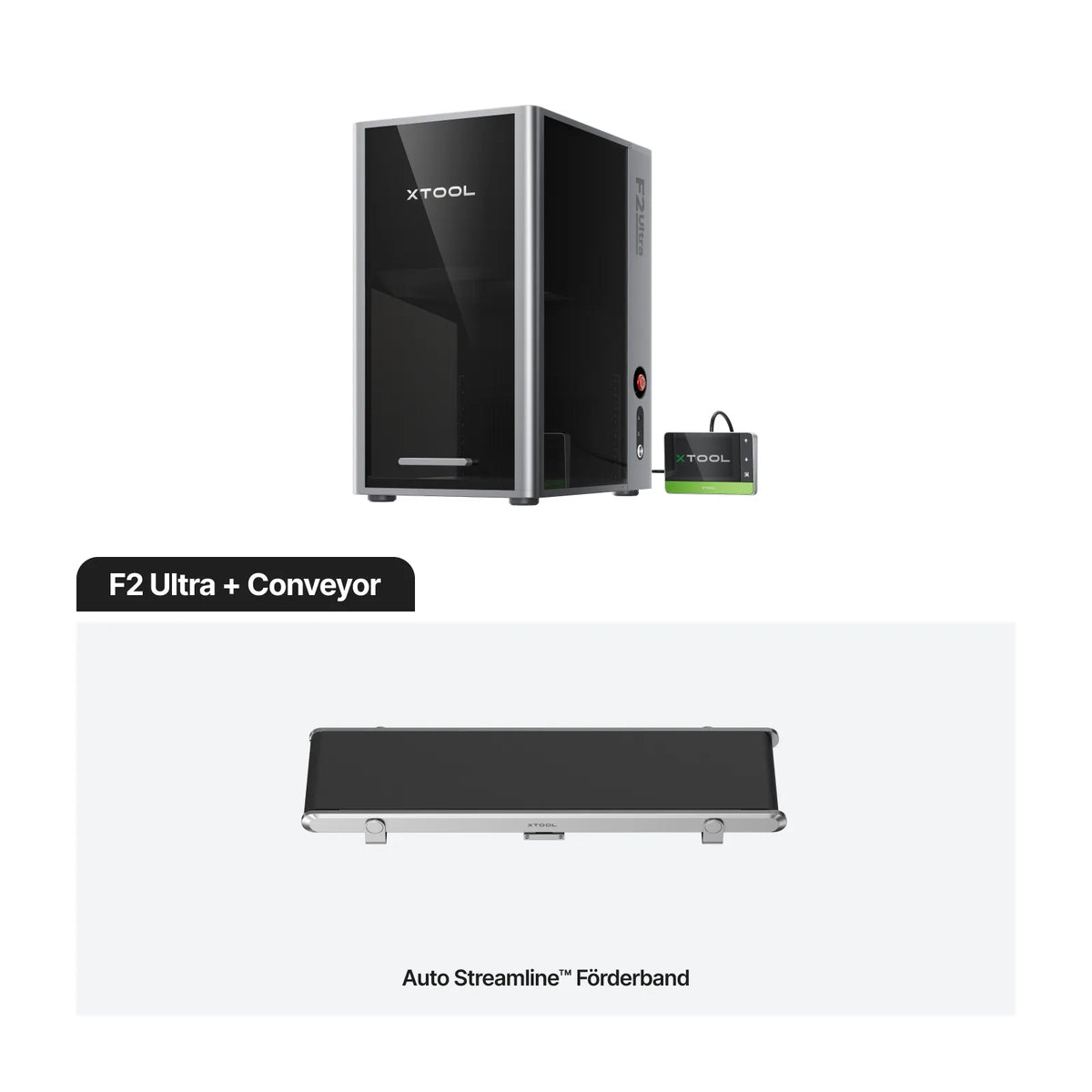 xTool F2 Ultra 60W MOPA und 40W Diodenlaser zum Gravieren und Schneiden von Metall Holz und Kunststoff für präzise und schnelle Anwendungen + Conveyor
