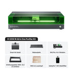 xTool S1 20W IR All in One Purifier Kit mit Smart Air Assist, Wabenplatte, RA2 Pro: 4 in 1 Rotation, Erhöhungsplatte MAX. 12,5cm erhöhen, 1064 nm laserkopf und SafetyPro AP2 Abluftfilter.