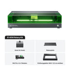 xTool S1 40W Basic Kit mit Smart Air Assist, Wabenplatte, RA2 Pro: 4 in 1 Rotation und Erhöhungsplatte: MAX. 12,5 cm erhöhen.