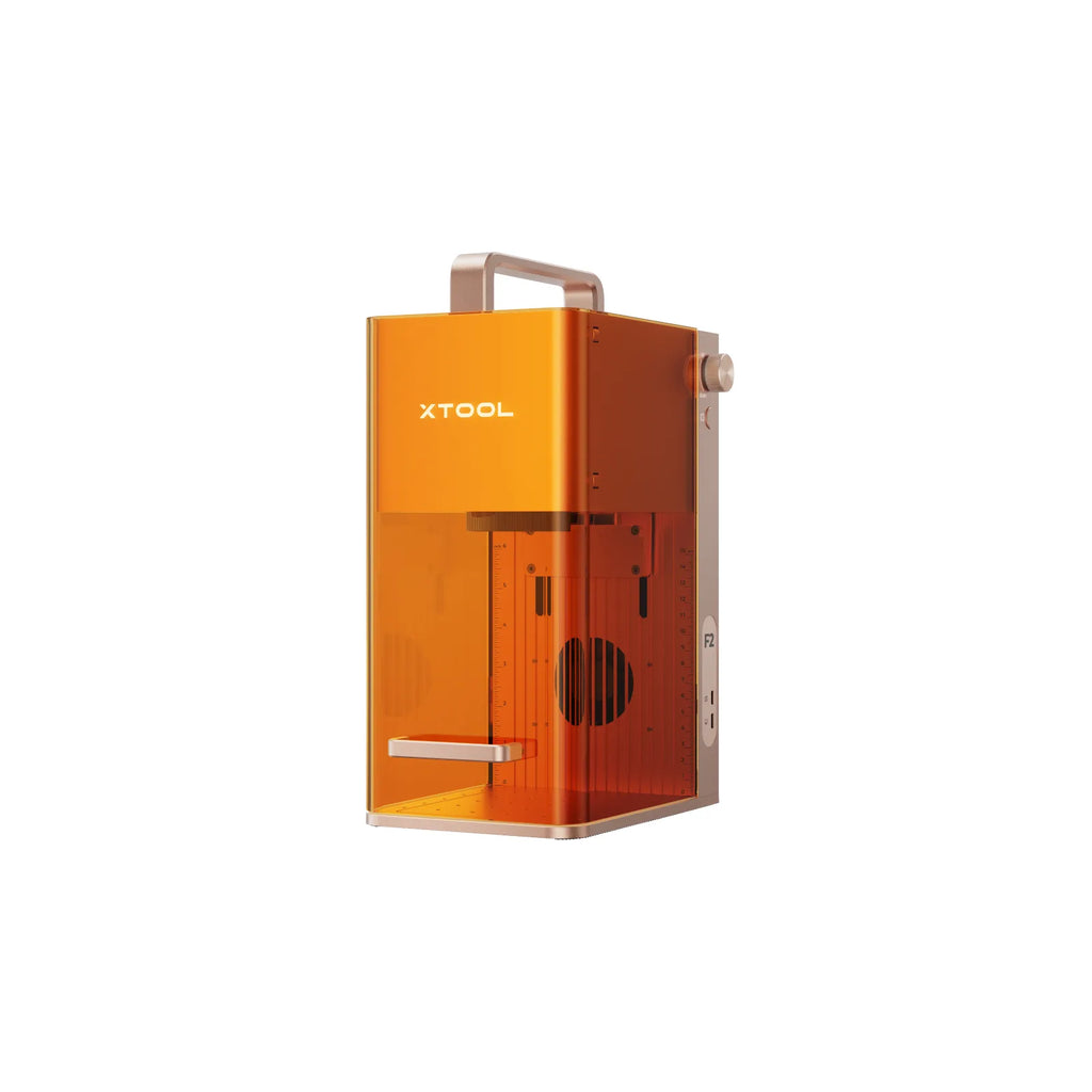 xTool F2 tragbarer Dual-Lasergravierer mit 15W Diodenlaser und 5W IR-Laser zur präzisen Gravur von Metall, Holz und Kunststoff für schnelle, detailreiche und vielseitige Anwendungen.