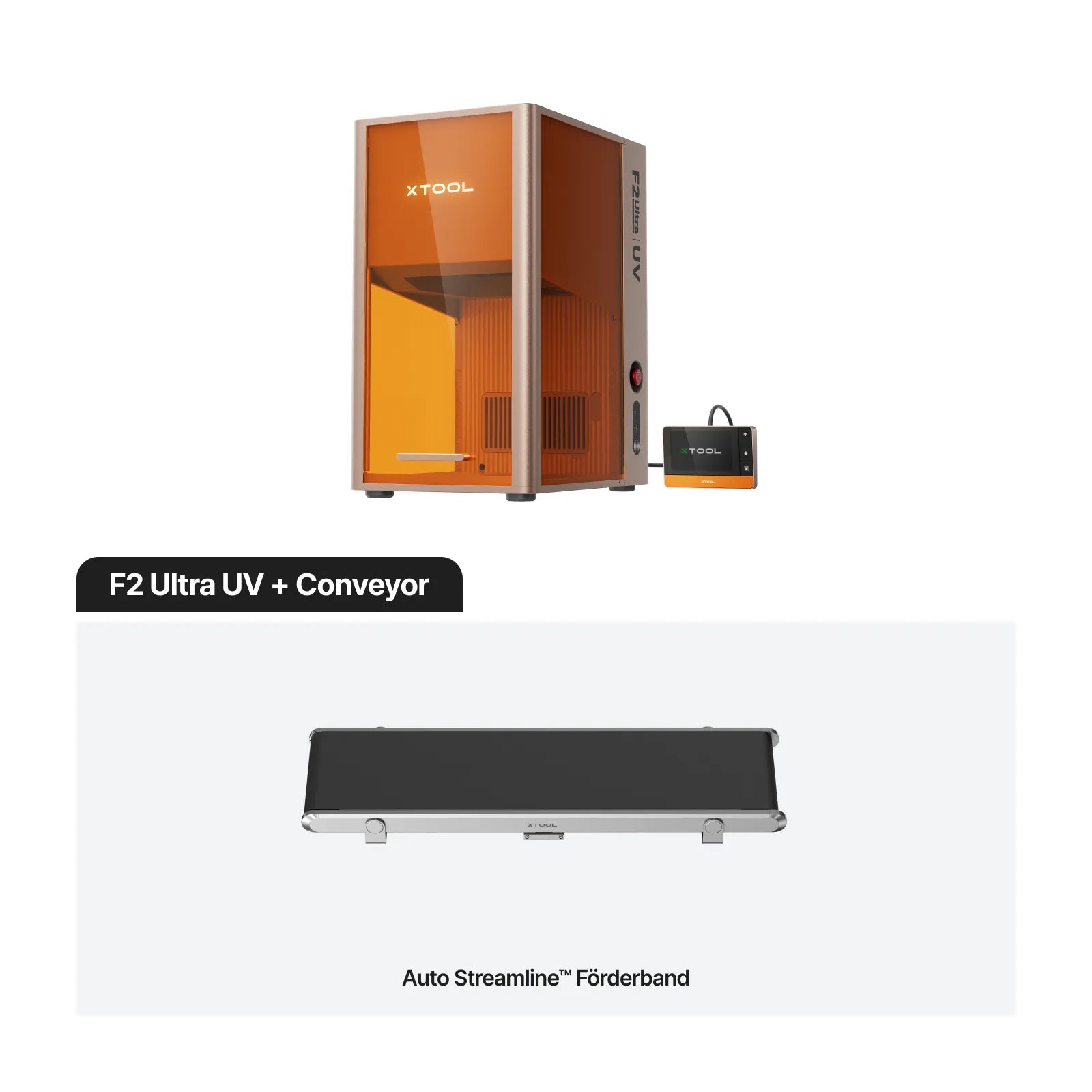 xTool F2 Ultra UV 5W UV-Lasergravierer graviert Glas, Keramik, Acryl und weitere Materialien mikrometergenau für hochwertige Designs + Conveyor