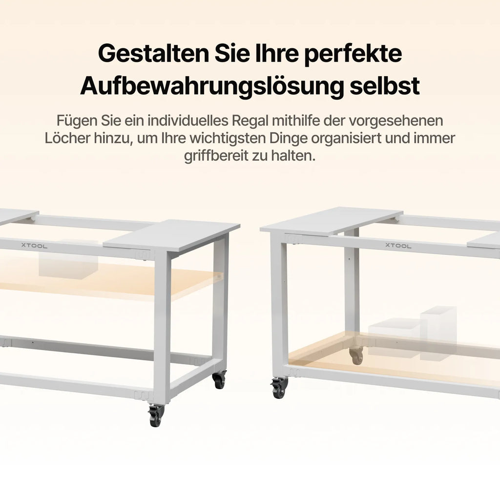 Mobiler Arbeitstisch für P3 mit Beispiel wie man es organisieren könnte . 