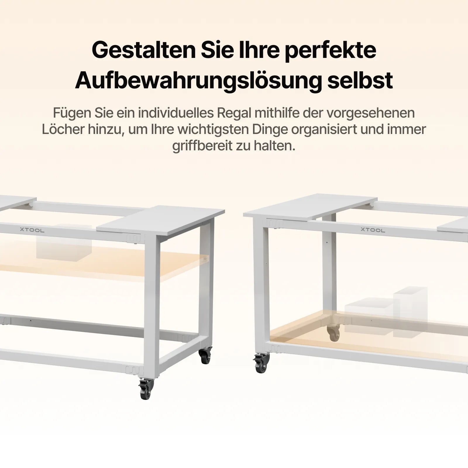 Mobiler Arbeitstisch für P3 mit Beispiel wie man es organisieren könnte . 